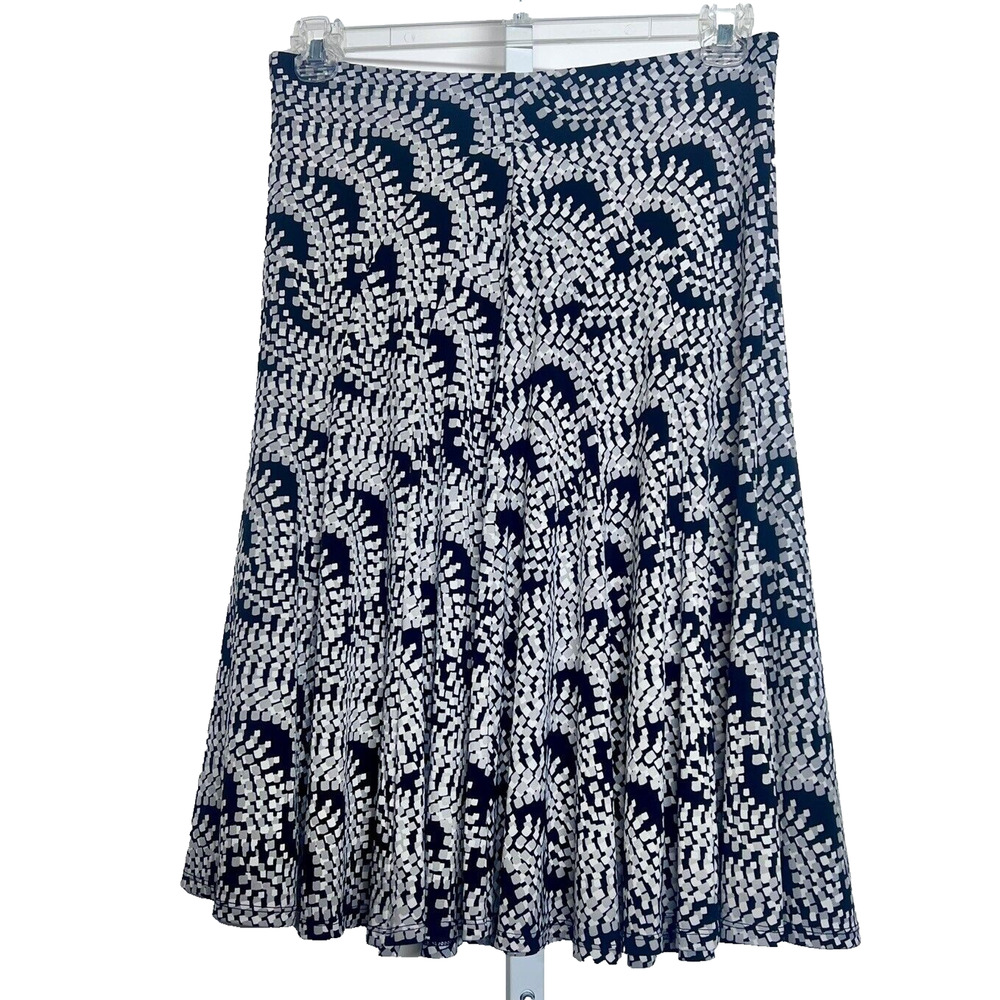 Black and White Skirt Womens SZ Small A Line Geometric Stretch Casual East 5th